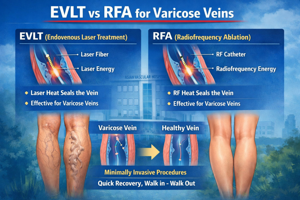EVLT vs RFA for varicose veins