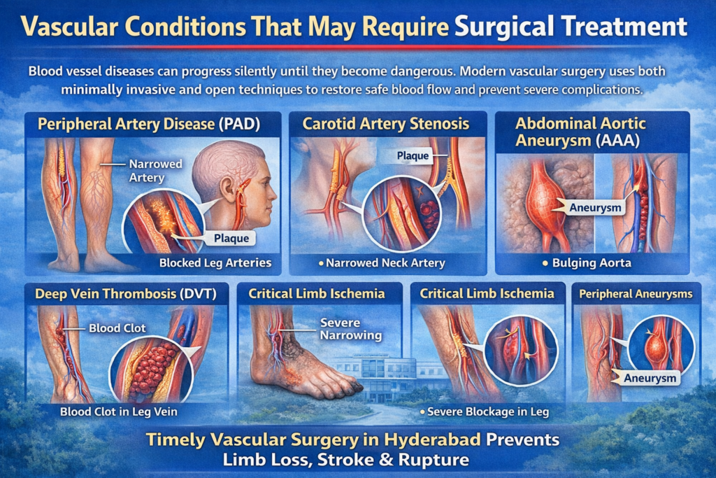 vascular conditions requiring surgery