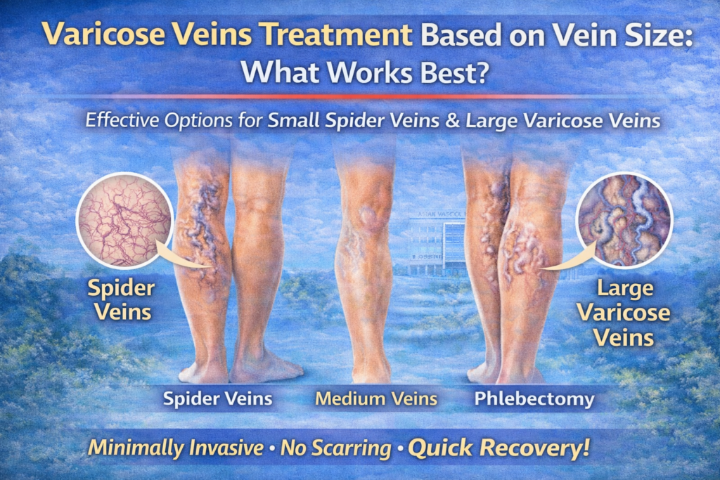 varicose veins treatment based on vein size
