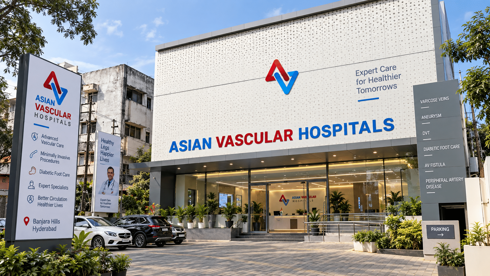Asian Vascular Hospitals dedicated vascular care facility in Banjara Hills, Hyderabad.