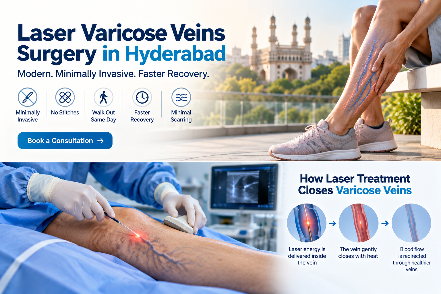 Laser varicose veins surgery in Hyderabad with minimally invasive treatment and faster recovery